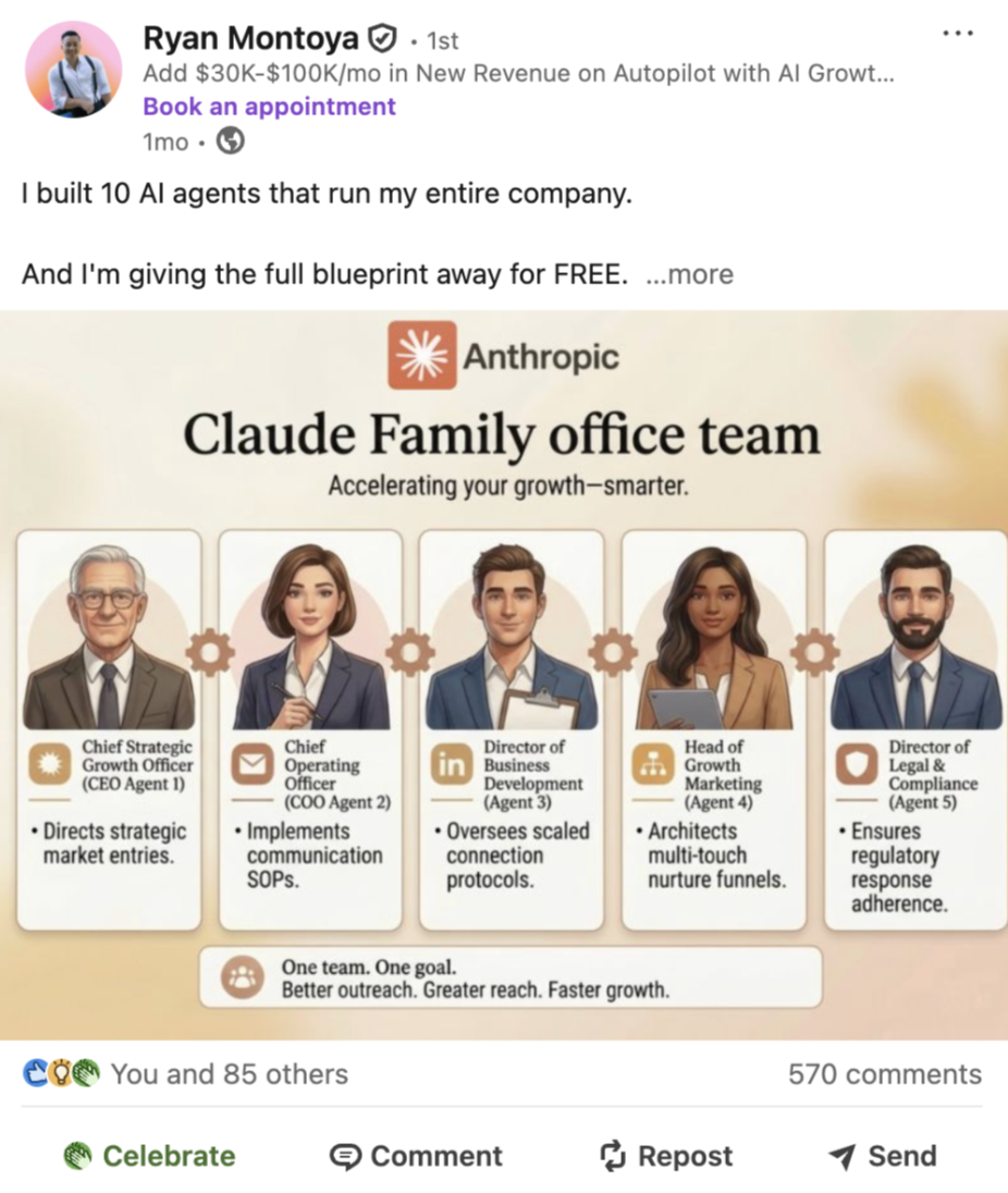 One of Ryan's posts - 570 comments, fully organic